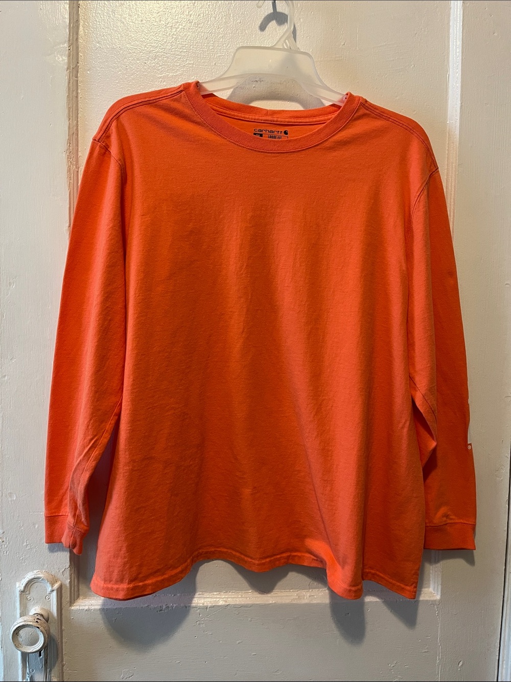 Carhartt Long-Sleeve Crewneck Shirt in Bright Orange